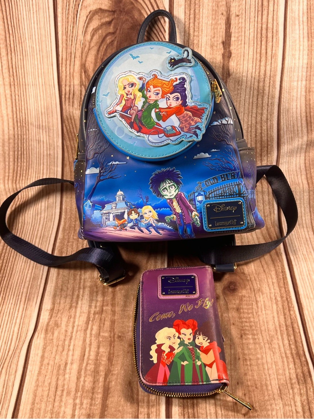 Disney Hocus Pocus Mini Backpack & Zip Wallet - Blue, Purple, Teal
